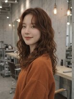 ノラ シブヤ(NORA)&nbsp;小顔ミディアムパーマミディアムデジタルパーマボブパーマ前髪