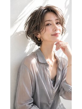 アッシュ 学芸大学店(Ash) ショートボブ/大人女性/グレージュ/白髪ぼかし/脱白髪染め
