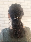 ヘアセット/ドレスヘア/結婚式/二次会/編み込み/波ウェーブ