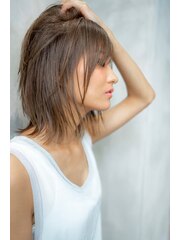 30代40代☆前下がりショートボブ×グレージュ