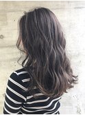 アッシュグレー×セミロング