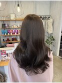 20代30代大人可愛いグレージュ艶感ストレート