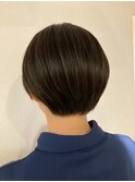 大人ショート 小顔カット×ショートボブ 髪質改善ケアTr秋カラー