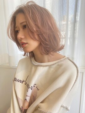 アトレ 武庫之荘(Atre.) 大人可愛いダブルカラーラベンダーピンクミニウルフ丸みショート