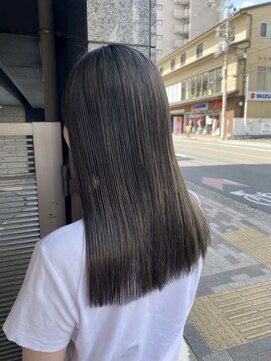 ブレス ヘアー clara店(Bless HAIR) 10代/20代/切りっぱなしロング/オリーブカラー