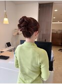 大人キレイうなじスッキリアップヘア 結婚式 二次会 ドレス 着物