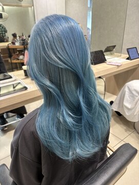 アッシュ 高幡不動店(Ash) 韓国ヘア髪質改善ケアブリーチダブルカラーペールブルー