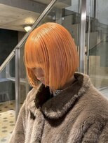 ヲタク(wotaku.)&nbsp;オレンジヘアオレンジカラー暖色カラーオレンジベージュミニボブ