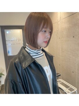 ロッカヘアエジェ(ROCCA hair eje.) デザインカラーぷつっとミルクティーボブ