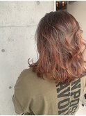 Lien☆オレンジグラデーション×デザインカラー×ケアパーマ