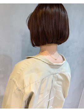 キチ(kichi.) [kichi.] 丸みボブ×チェリーブラウン