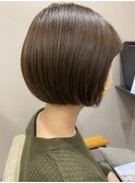 大人可愛いボブカーキグレージュ20代30代40代ショート