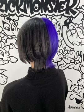 トリックストア(TRICK STORE) 【ウルフボブ】ツートンムラサキ×ダークグレー【前下がりボブ】