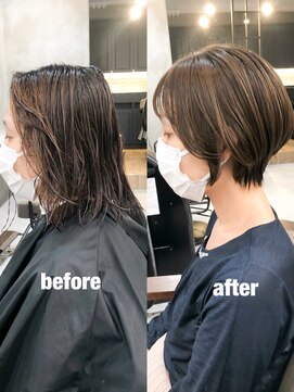 ソイルバイロミー(soil by ROMMY) くせ毛のボブからスッキリ小顔なショートヘアに！/横浜髪質改善