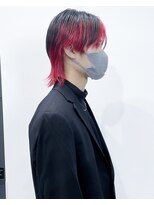 カンゴール サロン トウキョウ セントラル 原宿(KANGOL SALON TOKYO CENTRAL)&nbsp;センターパートウルフ インナーカラー  ダブルカラー