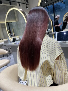 ロンドメリア 天神大名店(Lond Melia) ★斜めバングミディアムヘアグレージュカラーシルキーベージュ★