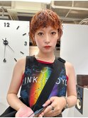 お洒落ママにはオレンジパーマショート