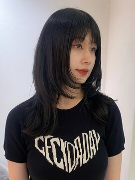 ロンドエニカ 大宮(Lond enika) 前髪パーマアッシュカラーレイヤーロンググレーベージュ[大宮]