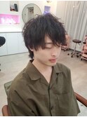 カルマパーマ/アッシュブラック/ウルフ/ベリーショート/柏