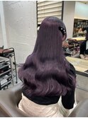 7674ラベンダーパープルブリーチなしダブルカラーレイヤーカット