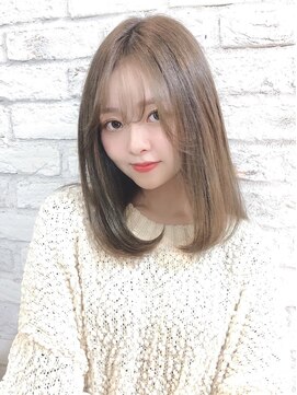 エルサフィロ ヨドヤバシ(el zafiro yodoyabashi) カーキベージュ/ニュアンスカラー/シースルーバンク