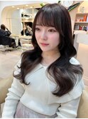 顔まわりカットが可愛い韓国ヘア