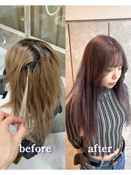 ガルボヘアー 名古屋栄店(garbo hair) プルエクステハイトーン丸ごとカラーグレージュシルバー