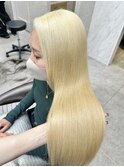 髪質改善イメチェンホワイトブロンドレイヤーカット美髪天神大名