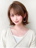 顔まわりレイヤー×外ハネボブ艶髪高田馬場