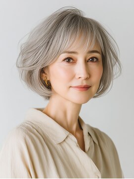クラゲヘアー/小顔/ココアベージュ/オリーブグレー/川西