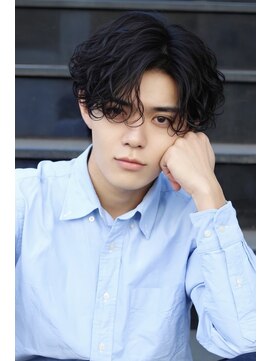 クーエフー(coo et fuu) スパイラルパーマツーブロックシースルーマッシュ韓国マッシュ