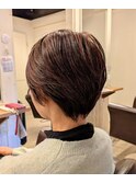 ピンクベージュ白髪活かしハイライトカラー/亀戸