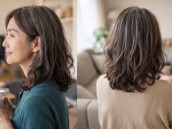 リッシュヘアー(Riche hair)の写真/【南福岡駅3分】白髪をおしゃれに活かし、大人女性の魅力を引き立てるスタイルを実現♪