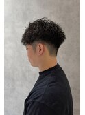 メンズツーブロックメンズパーマ波巻きツイストスパイラル