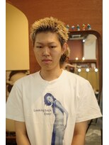 エディ(Edy)&nbsp;メンズスパイキーショート刈り上げケアブリーチブロンド韓国ヘア