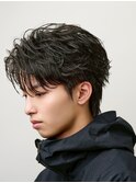 メンズカット無造作黒髪スパイキーショート刈り上げビジネス流行