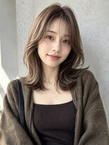 ノア 三宮店(NOA)&nbsp;【NOA】韓国風小顔レイヤー×くびれミディブラウンベージュ