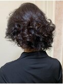 パーマスタイルツーブロウェットヘアー
