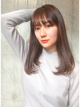 ダヴィン 中目黒(DaVin) 【DaVin中目黒】アッシュブラウン_毛先パーマ_Aラインストレート
