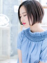 モッズヘア 越谷(mod's hair) ■モードな黒髪艶カラー小顔前下がりボブ51-3★越谷20代30代40代