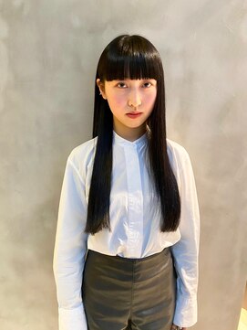 ネロ ヘアサロン ネイビー 渋谷(NERO HAIRSALON NAVY) 【渡邊将大】  「　黒髪　ワイドバング　ストレート　ロング　」