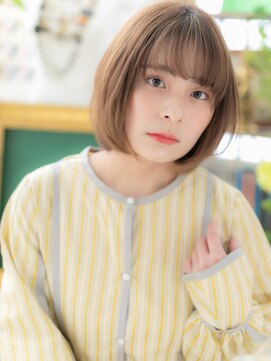 カバーヘア イヴ 戸頭店(COVER HAIR EVE) 大人かわいい透け感グレーベージュミニボブa戸頭20代30代40代