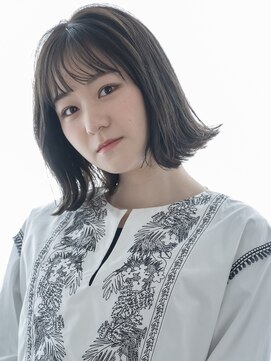 ヘアーサロン ラフリジー(Loufreasy) シースルーバングで透け感♪暗髪アッシュベージュ×外ハネボブ