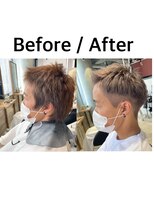 リーオオサカ(Lee Osaka)&nbsp;【Lee大阪店】グレージュ×刈り上げアップバング/新出奈津樹