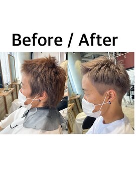 リーオオサカ(Lee Osaka) 【Lee大阪店】グレージュ×刈り上げアップバング/新出奈津樹