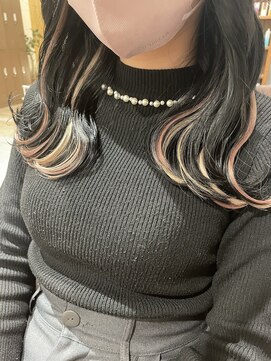 ルーツ(ROOTS) インナーエクステ×インナーハイライト風カラー