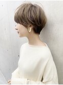 大人可愛い前髪ありのひし形マッシュショートパーマ20代30代