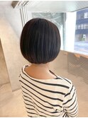 丸みのあるショートボブ×【白髪ぼかし】