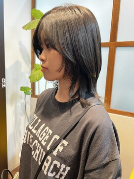 レアワンハナレ センター北美容院(lea/1 HANARE) ナチュラルウルフ×オリーブグレージュ