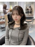 【韓国風】20代、30代◎暗めオリーブグレージュ内巻きくびれ